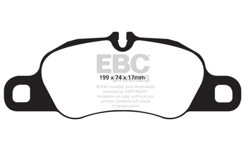 EBC 09-12 Porsche 911 (997) (Cast Iron Rotor only) 3.6 Carrera 2 Redstuff Front Brake Pads