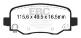 EBC 15+ Chrysler 200 2.4 Yellowstuff Rear Brake Pads