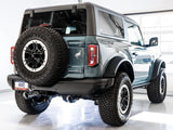 AWE Tuning 2021+ Ford Bronco 0FG Dual Rear Exit Exhaust w/Diamond Black Tips & Bash Guard