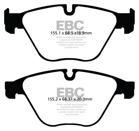 EBC 10+ BMW 535i 3.0 Turbo (F10) Redstuff Front Brake Pads