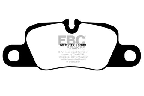 EBC 12-15 Porsche 911 (991) (Cast Iron Rotor only) 3.8 Carrera S Redstuff Rear Brake Pads