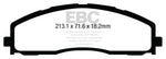 EBC 13+ Ford F250 (inc Super Duty) 6.2 (2WD) Extra Duty Front Brake Pads