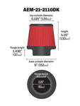 AEM 3.25 inch DRY Flow Short Neck 5 inch Element Filter Replacement