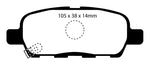 EBC 08-13 Infiniti EX35 3.5 Redstuff Rear Brake Pads