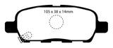 EBC 08-13 Infiniti EX35 3.5 Redstuff Rear Brake Pads